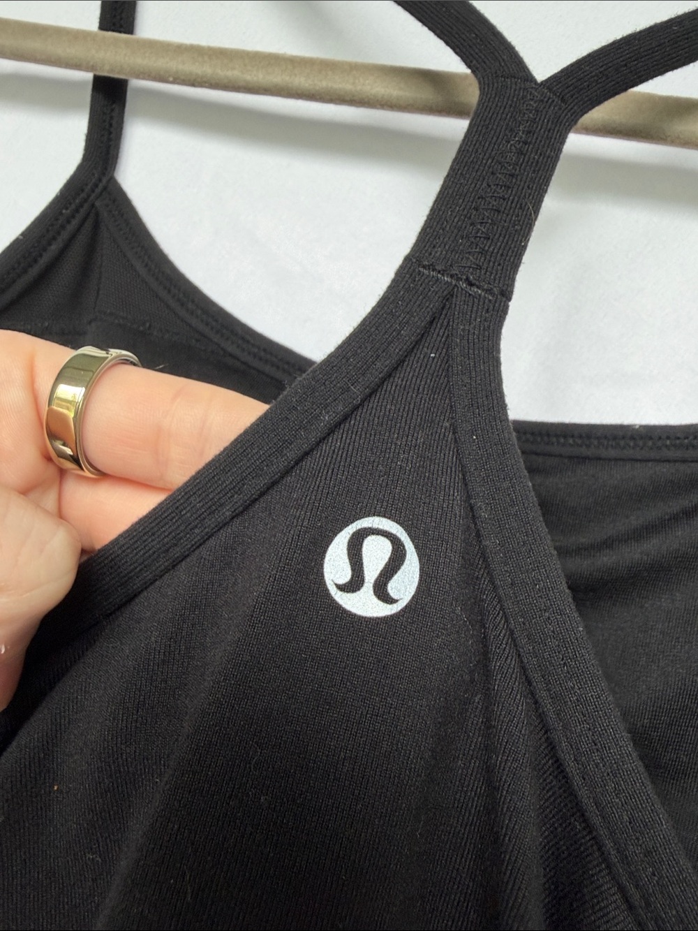 lululemon athletica Black Strappy Camisole Tank with shelf bra